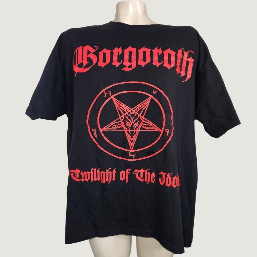 Gorgoroth Twilight of the Idols Black Metal Band T-Shirt XL Pentagram Red Black
